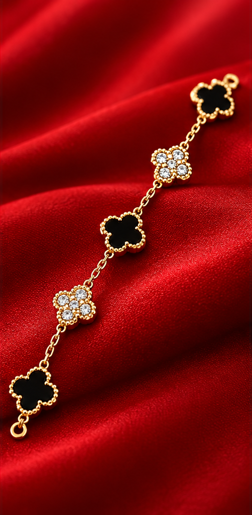 Black Clover Ring and Bracelet Set