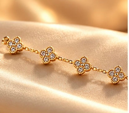 Ensemble Bague Et Bracelet Trèfle Doré