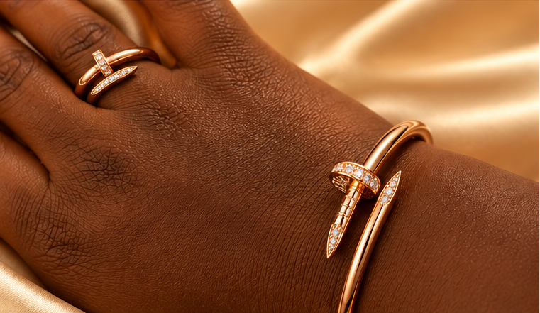 Bijoux en Acier Inoxydable Bronze avec Détails Élégants