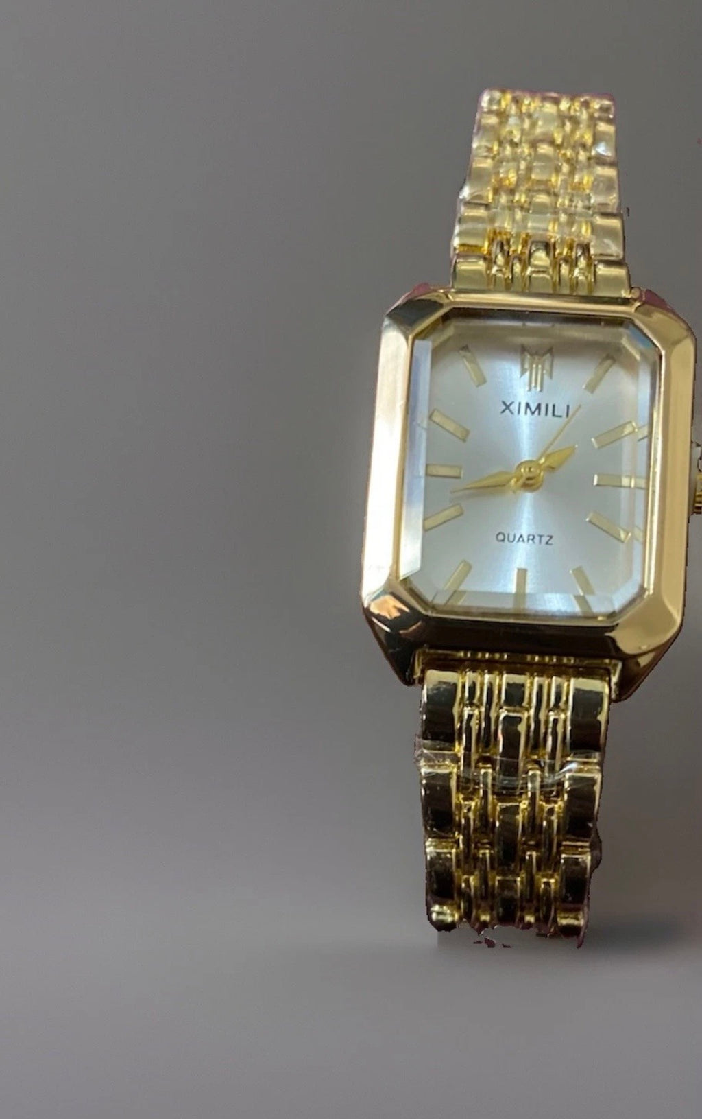 Montre Acier Inoxydable Élégante – Bracelet Maille Dorée Cadran Blanc