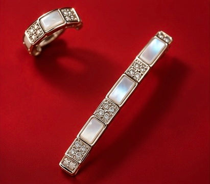 Ensemble Bague Et Bracelet Argenté